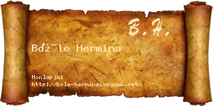 Bőle Hermina névjegykártya